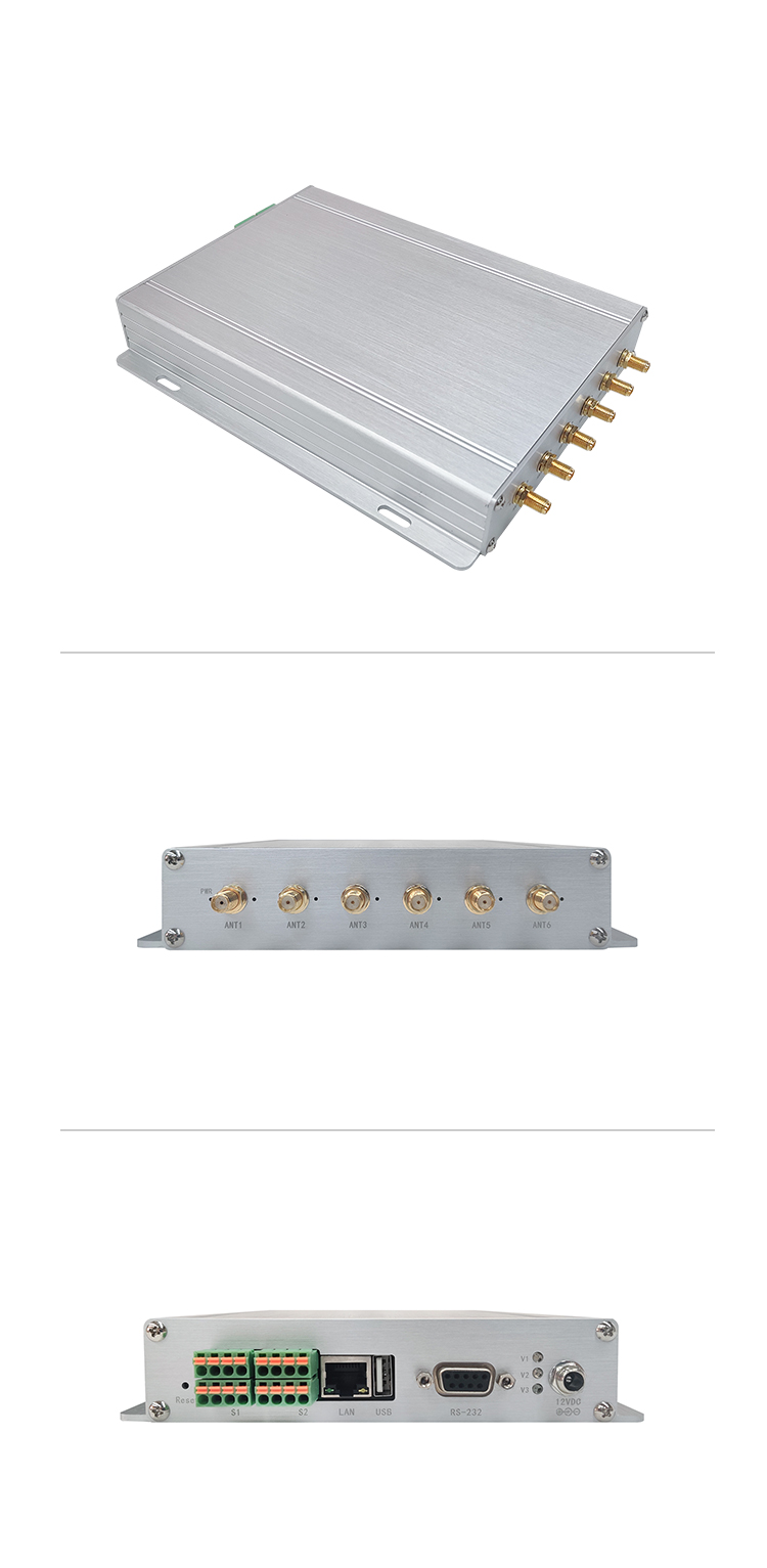 ISO18000-3M1 Long Range RFID Reader RF Power 1 - 8W With Six Channels